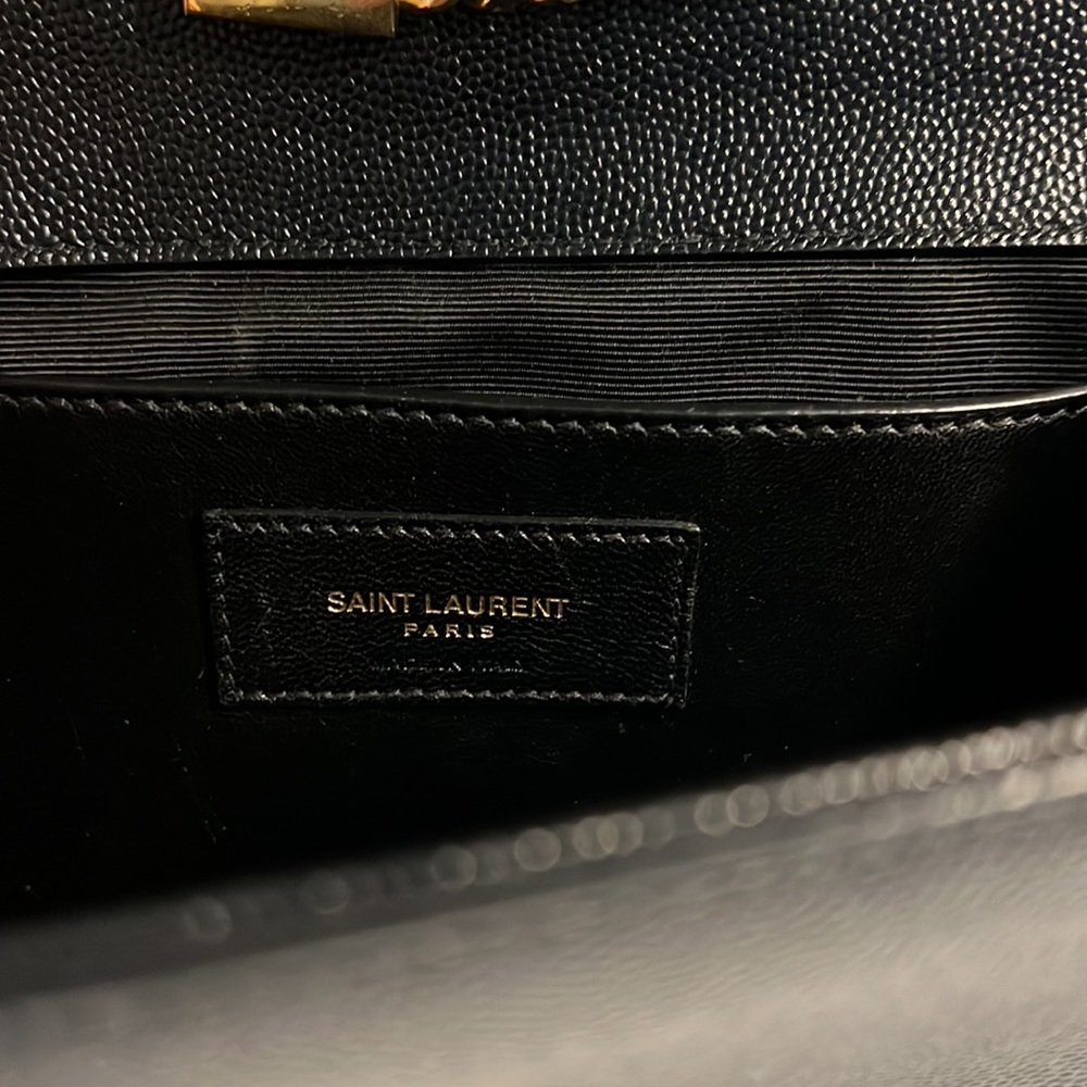 Saint Laurent Kate Medium Chain Crossbody Black Gold - Picture 13 of 13